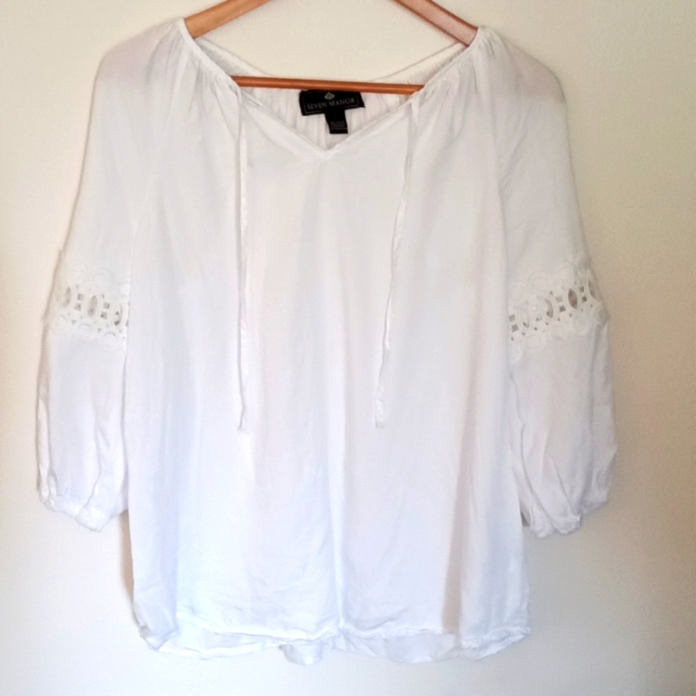 Seven Manor Woven Peasant Blouse - Size Small